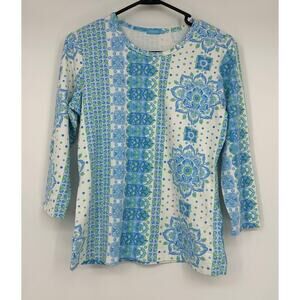 J.McLaughlin Aida 3/4 Sleeve Top in Catalina Cloth fabric